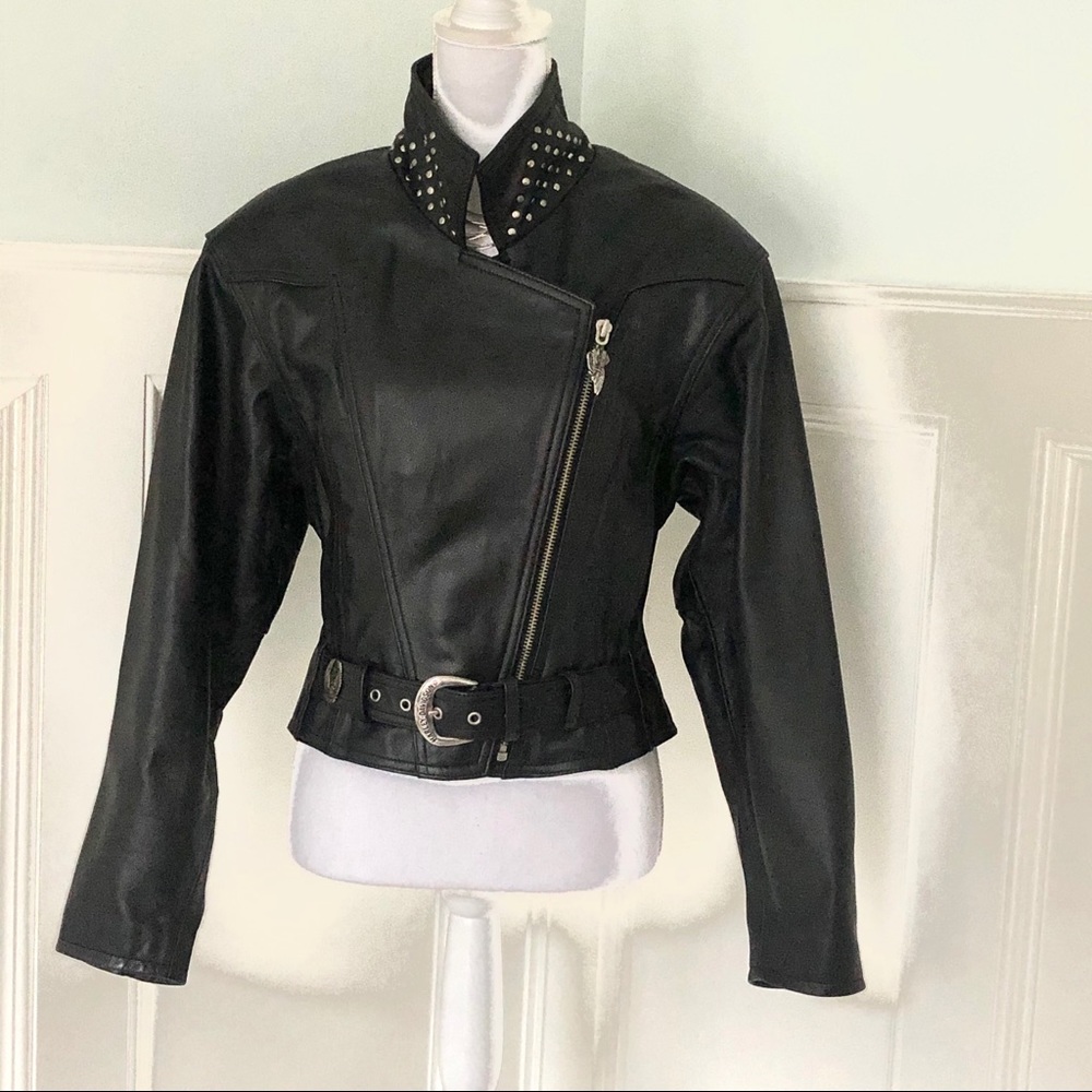 Pristine Harley Davidson Black Leather Jacket S